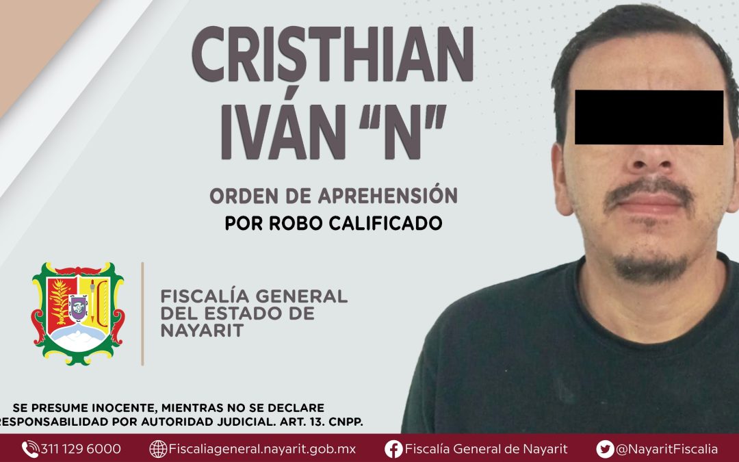 APREHENDIDO POR SU PRESUNTA RESPONSABILIDAD DE ROBO CALIFICADO