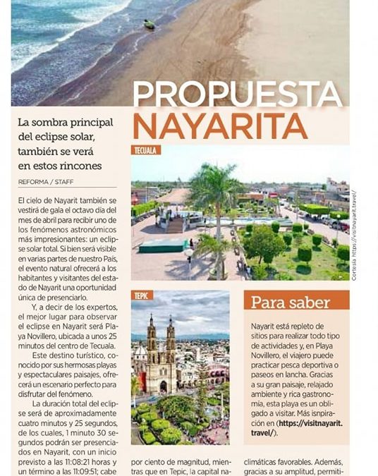 PLAYA NOVILLERO DE NAYARIT ES UNO DE LOS MEJORES LUGARES PARA APRECIAR EL ECLIPSE SOLAR.