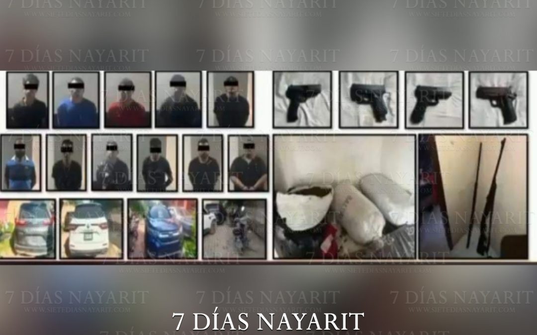 Ejército Mexicano detiene a 11 personas y asegura más de 750 kg de mariguana, armamento, un inmueble y vehículos en Tuxpan.