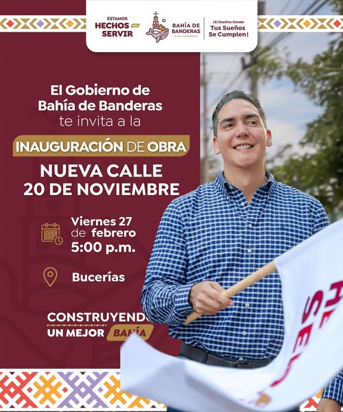 Héctor Santana invita a la inauguración de la Calle 20 de Noviembre en Bucerías